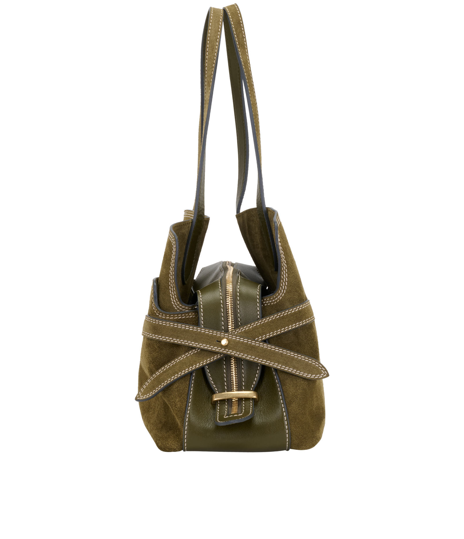 Wilson Tote, &pound;550, Handbags, Green, Suede, Bottom view